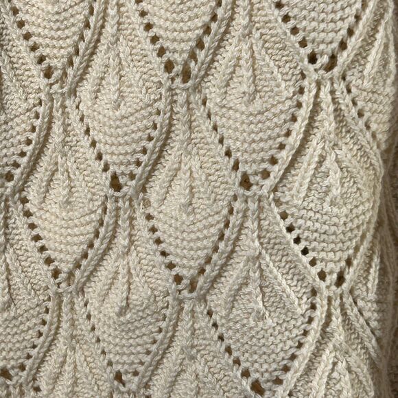 Vintage Sweater Large Off White Short Sleeve Open Knit Made In USA - Picture 2 of 10